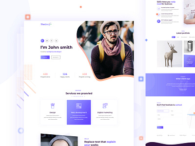 Personal portfolio cv resume idea 2019 design trend cv cv resume template design flat homepage landing page personal portfolio personal website resume typography web website