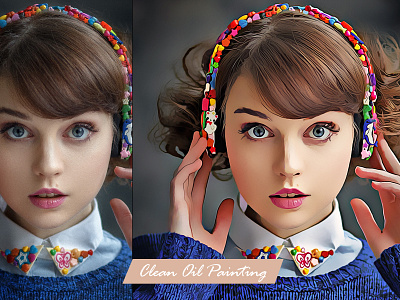 Clean Oil Painting Action action art artistic clean cover idea modern oil painting painting photo app photo effect photo effects photoshop photoshop action poster re design retouch vector painting