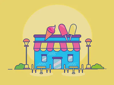 Hello Dribbble! adobe illustrator debut dribbble hello ice cream shop illustration