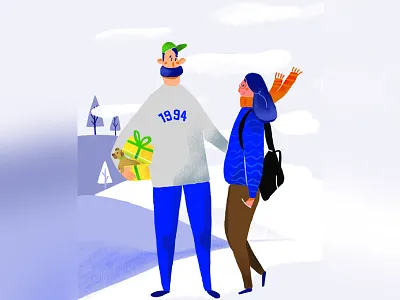 Family Portrait art character drawing family friends gift happiness happy new year illustration pet procreate