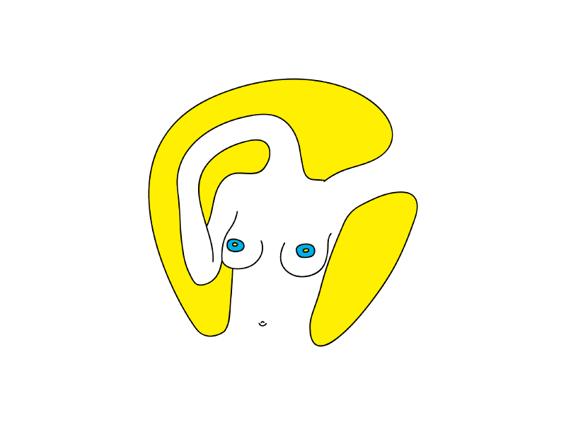 Day and Night art blue body face illustration line art yellow