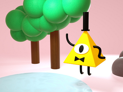 Bill Cipher (3D) 3d c4d character gravity falls illustraion