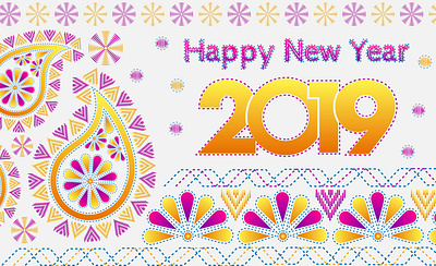 new year greeting design illustration