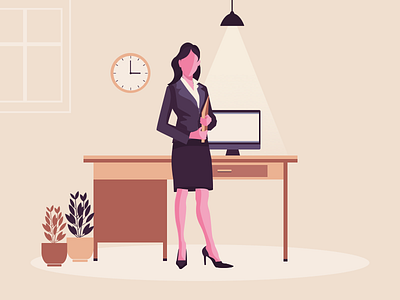 Illustration Professional design illustration it life style office professional ui ux vector women working women