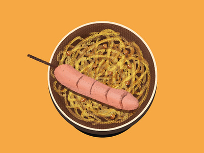 热干面 插画 设计