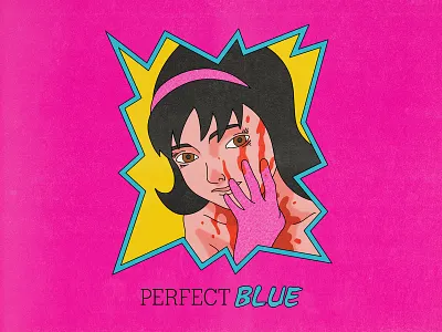 Perfect Blue anime design editorial editorial illustration halftone illustration movies perfect blue pop art texture typography