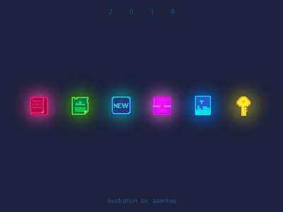 Neon Light icon illustration ui