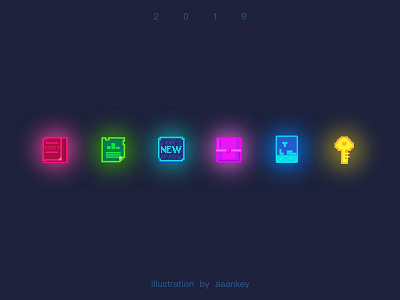 Neon Light icon illustration ui