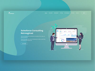 Digital Agency Hero design hero illustraion landing page software technology uidesign