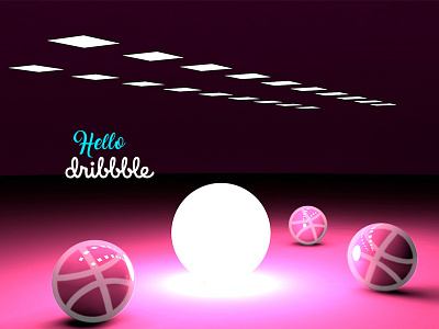 Hello Dribbble 3d big design colors cool design design dribbble first shot gradients graphic icon illustration logo