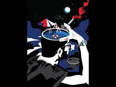 Lonely illustration lonely man retro