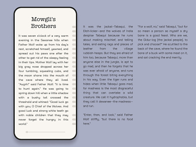 Reading After Christmas app book concept mobile app mowgli notchless reader reading skeleton the jungle book ui