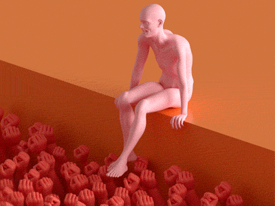 problems 3d 4d animation art c4d cinema cinema 4d color design geometric gif loop monochromatic motion pink simulation zolloc