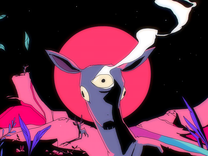 Third Eye Deer animate cc cel animation deer frame by frame gif hand drawn animation la dispute loop music video ouch owie third eye