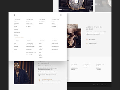 Vacheron Constantin - Page menu branding design desktop landing page menu product design typography ui ux web web design website