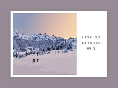 Happy New Year & 2 Dribbble Invites 2019 design illustraion landscape mountain new adventures new year
