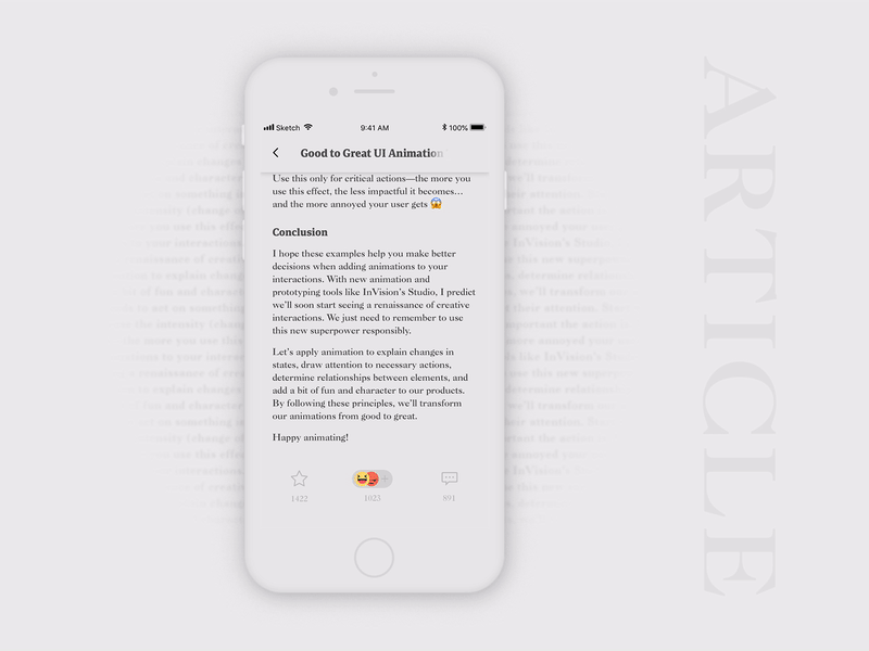 Reading: Color mode article color mode ios long press mobile app principle reading ui ui animation
