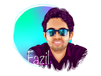 Birthday Portrait - Fazil adobe illustrator birthday birthday portrait caricature digital art digital drawing digital portrait digitalart illustration illustrator drawing officemates vector vectorart