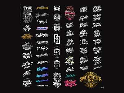 Type and Lettering Compilation | 2018 branding brush lettering brush script brushscript calligraphy design flourishes handmade handtype letterform lettering logo monogram text logo typography vector