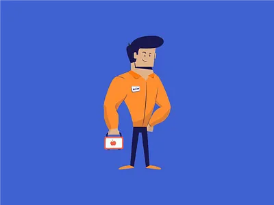 Characters: Mike character design employee husband icon illustration lunchbox man motion graphics vector worker