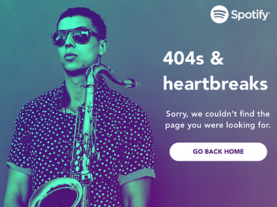 Daily UI #008 - 404 Page 100 days of ui 404 avenir daily ui duotone sketch spotify ui ui design user interface ux design