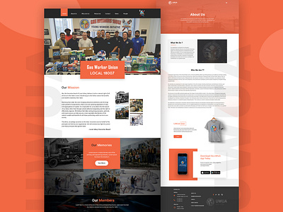 UWUA - Union branding design fireworks homepage labour site labour union landing page orange typography ui web web design