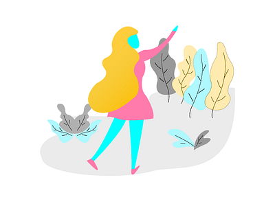 Nature Walk breath of the wild breathe forest girl girl character girl illustration illustration illustration art long hair nature park peace stroll thinking thoughts travel trees walk women women in illustration