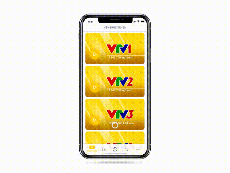 video live VTV app design app film layout live uxui video
