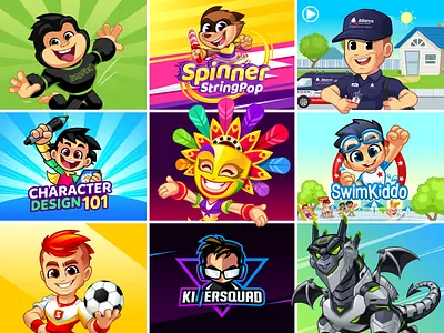 BestNine2018 - Mascot Design bestnine2018 brand characters candy packaging caricature cartoon logo character design dragon mascot gamer logo mascot mascot design zombillustrator