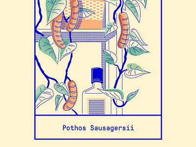 Pothis Sausagersii adobe art colour colour and lines design illustration meat minimal pattern plants texture typography vector