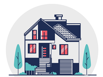 Home art cute design home house illustration poland simple vector