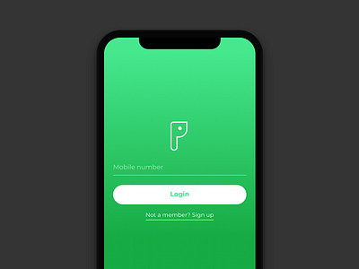 PocketChange login UI fintech gradients green icon design logo design pocket pocketchange rounded buttons ui design