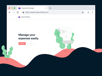 Expense Manager Landing Page app expense illustration landing manager money page waves