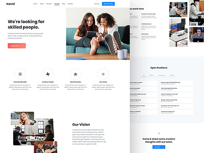 Career page agency careers page clean landing page multipurpose startup