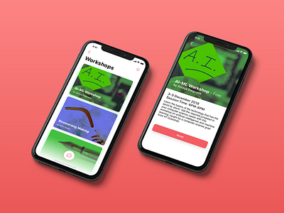 Victoria - Workshops app branding design flat icon illustration iphonex minimal typography ui ux vector