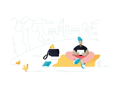 Remote Jobs Series III app design editorial illustration job remote ui vector web work working