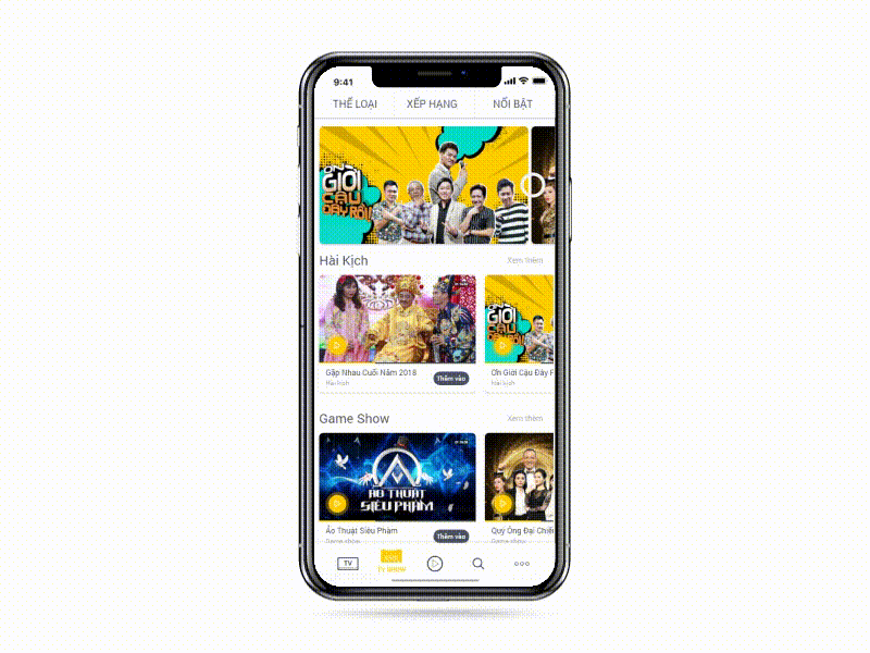 APP Video TV Show app film layout tvshow uxui video
