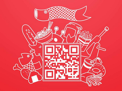 Scan to order drawing graphic graphic design qr code