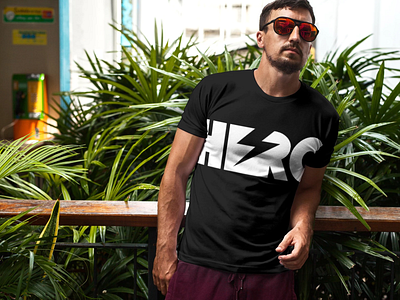 Hero Shirt Concept black bold branding hero lightning logo mark strong tshirt