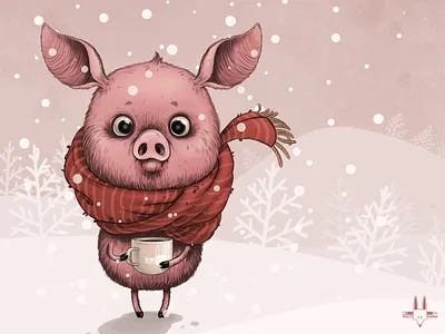 "Happy 2019" card for Rikoandthehuman art card digitalart greetingscard happynewyear illustration rikoandthehuman