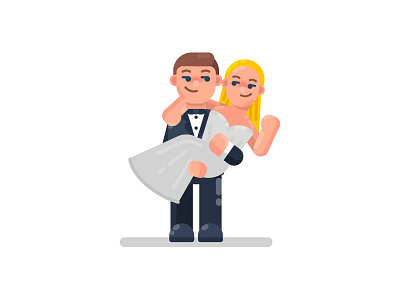 Wedding Couple boy couple expression flat flat design girl illustration love man marriage wedding woman