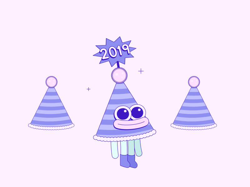 Happy New Year! 2019 celebrate celebration dance excited fake 3d happy hat hats new year new year 2019 party yay