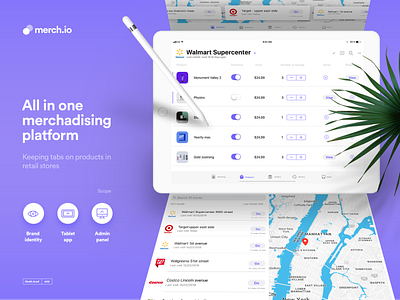Merch.Io admin admin panel adobe xd brand identity control panel ipad merchandising platform products store ui