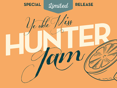 Ye olde Miss Hunter Jam brand fun jam label marmalade orange