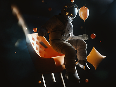 Perpetual state of motionlessness 3d astronaut cinema 4d concept art float illustration motion photoshop scifi universe