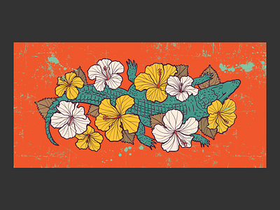 Crocodile crocodile flowers hibiscus