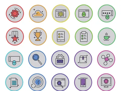Flat Icons app art clean design flat icon illustration ios minimal mobile type typography ui ux vector web website
