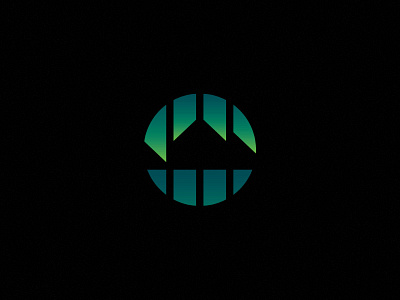 Mountain Light Logo aurora aurora borealis dark design flat gradient logo mountains simple