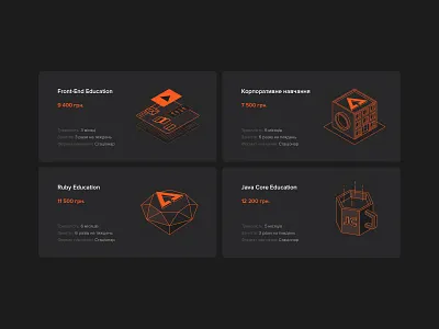 Teasers 3d c4d clean clear grey icons isomorphic it orange teasers ui ux web