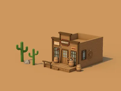 Sheriff Office 3d 3d art 3d artist c4d cinema 4d design illustration low poly low poly art render sheriff